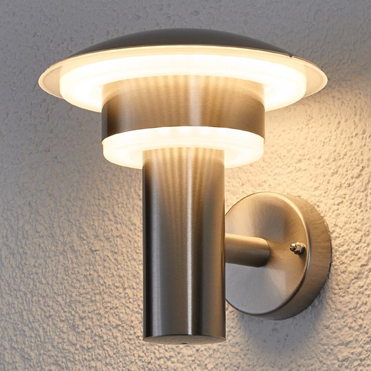 Dekorativ LED-utevägglampa Lillie, rostfritt stål