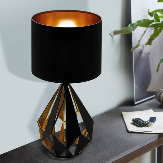 Bordslampa Carlton, svart/koppar
