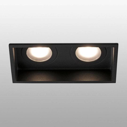 Inbyggnadslampa Hyde, 2 lampor IP44 svart