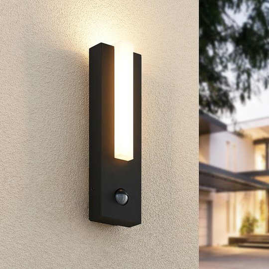 Lucande Virgalia LED-utomhusvägglampa med sensor