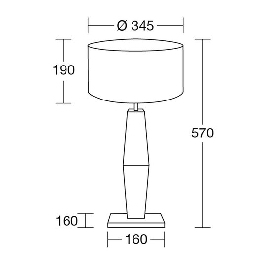 HerzBlut Marla bordslampa, oljad ek vit 57 cm