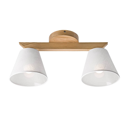 Taklampa Suecia 2 lampor, ek natur/vit