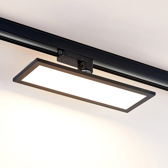 Arcchio Hairis 3-fas LED-panel svart 3 000 K