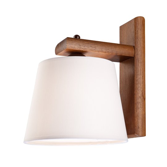 Vägglampa Sweden med trästativ, nötträd ek