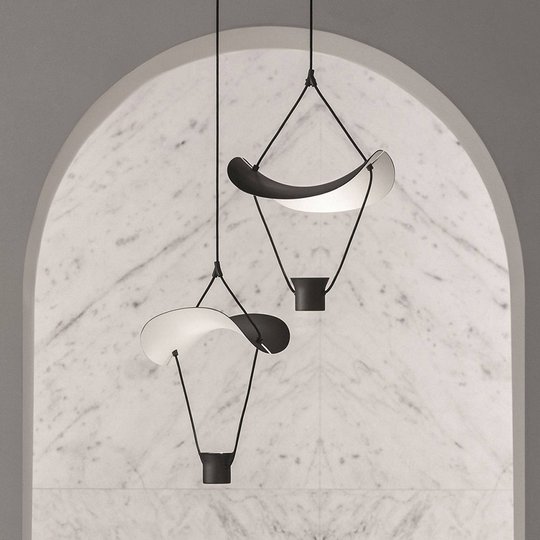 LED-hänglampa Vollee S1 P, 44 cm, up, svart