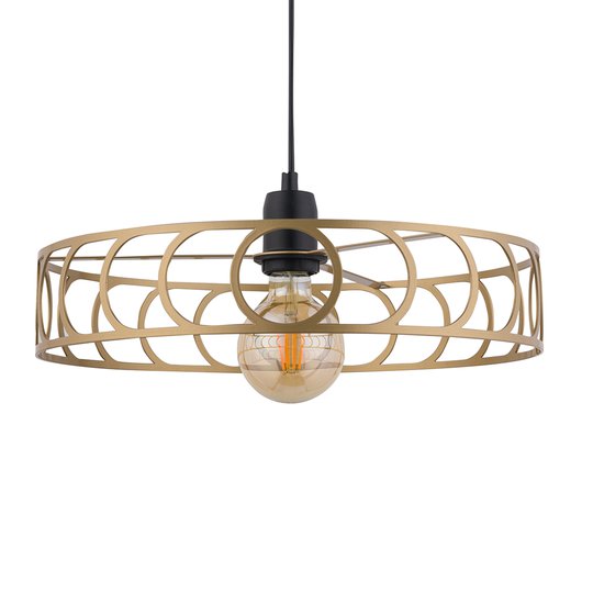 Hänglampa Moon med öppen metallskärm, guld