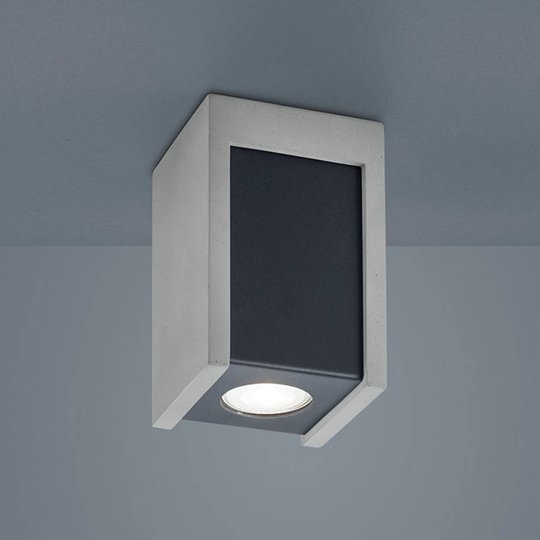 Helestra Pont downlight kantig betong svart inuti