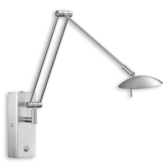 Flexibel LED-vägglampa LINK i matt nickel