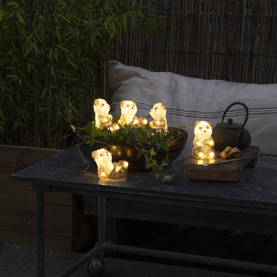 LED-lampfigur Panda, 5-pack som kedja