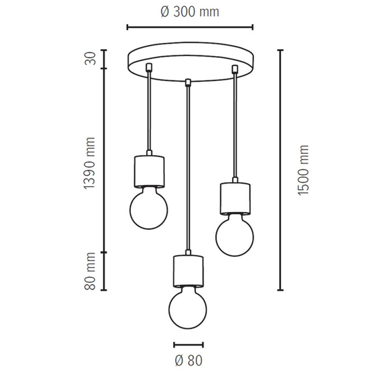 Envolight Terra hänglampa ljus tall rondell