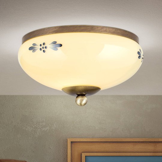 Taklampa Landhaus Patina champagne blå Ø 21 cm