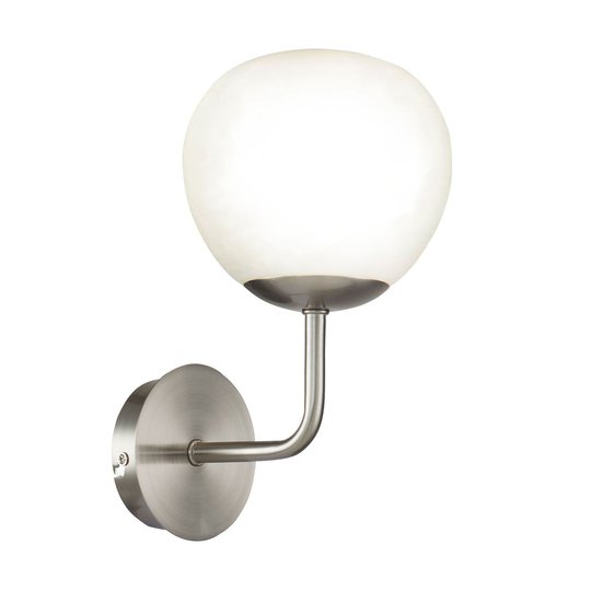 Vägglampa Erich i nickel med glasskärm