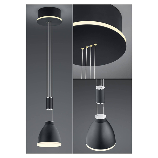 B-Leuchten Leni LED-hänglampa 1 lampa svart