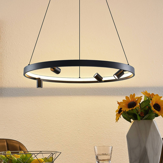 Lucande Paliva LED-hänglampa, 64 cm svart