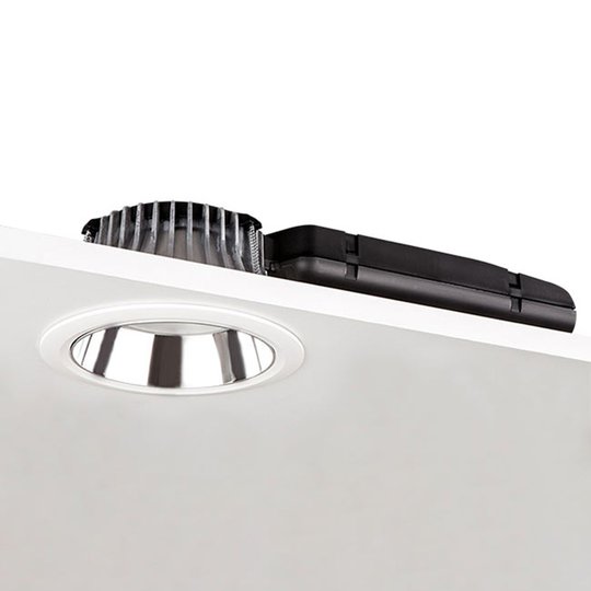 Downlight D70-RF155 DALI silber/vit 3 000 K 14W