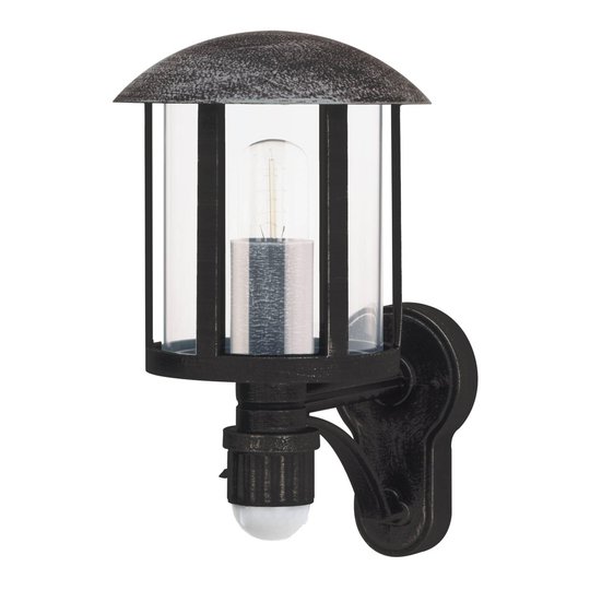 Utomhusvägglampa Genefe med sensor, svart