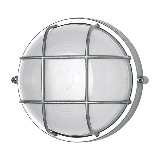 Vägglampa 400180 rund med rutnät, silver