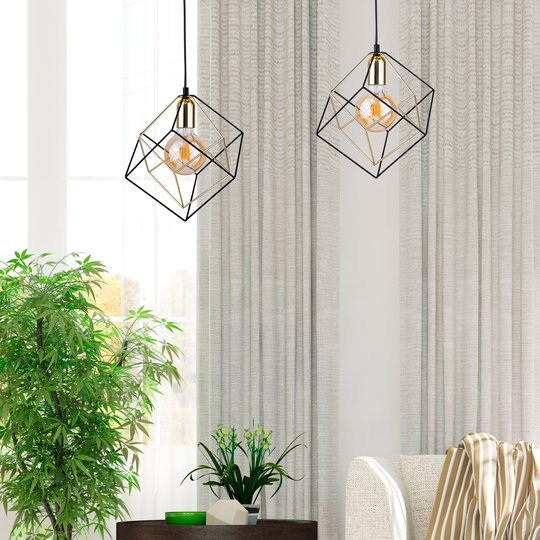 Hänglampa Alambre 1 lampa, guld/svart