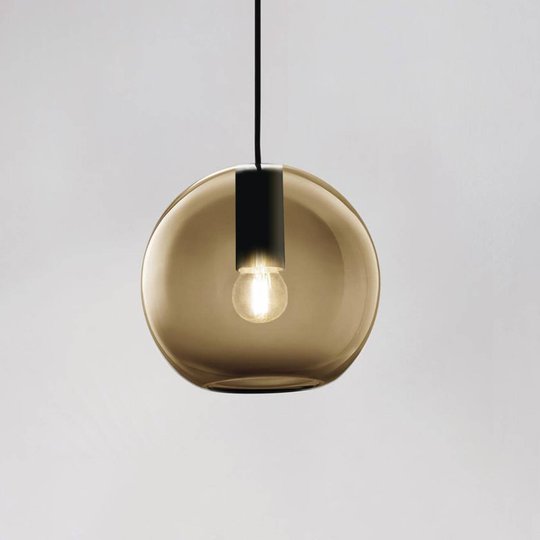 LOUM Loon Mini hänglampa glas brun, svart