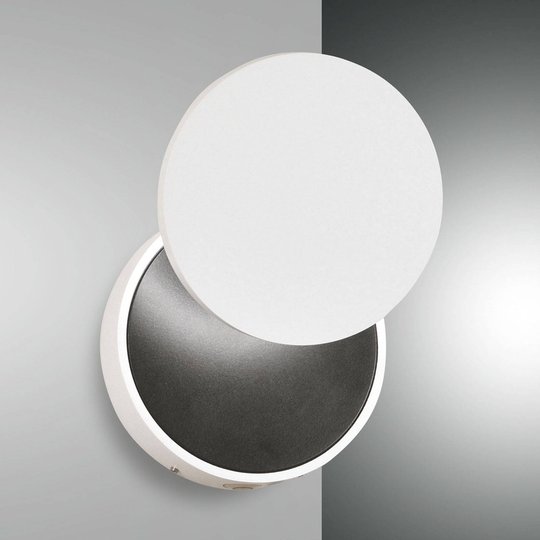 LED-vägglampa Ara med lässpot, vit-svart