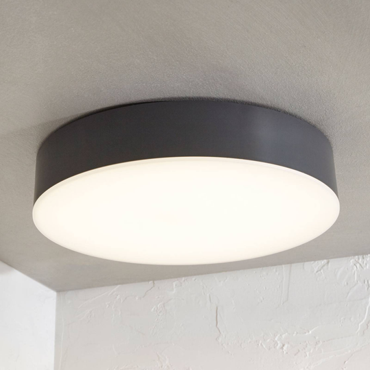 LED-utomhustaklampa Lyam, IP65, mörkgrå
