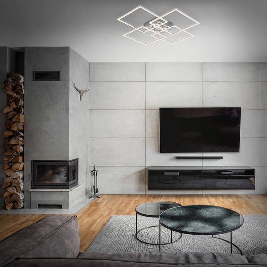 LED-taklampa Frames, 4 kvadrater, vridbar