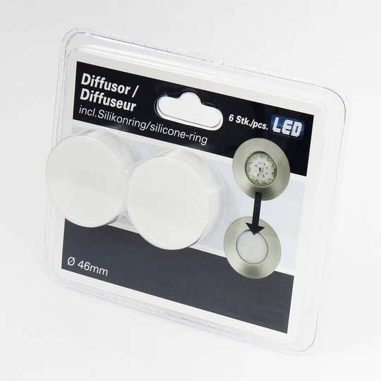 Diffusortillägg till inbyggnadslampor - 6-pack