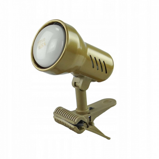 Klämlampa KD Gold med kontakt, uttag E27