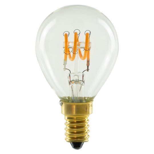 SEGULA LED-dropplampa Curved E14 2,7W klar