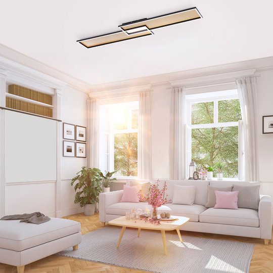 LED-taklampa Amara, två rektanglar, svart