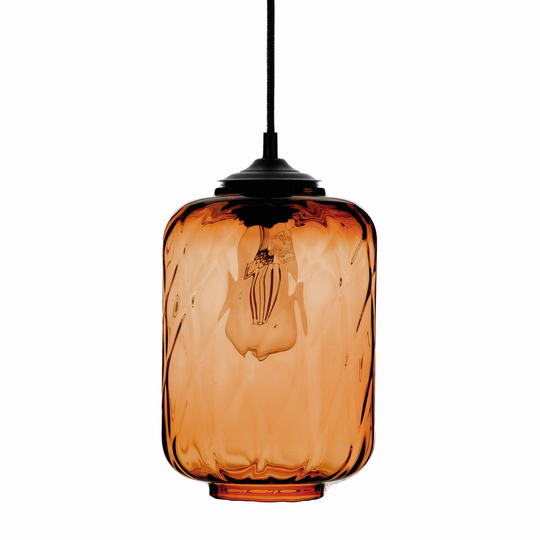 Hänglampa Tezeusz glasskärm bärnsten Ø 17 cm