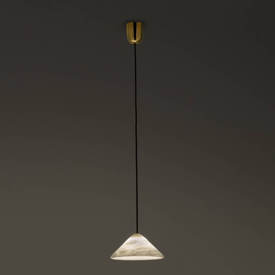 LED-pendellampa Fuji av alabaster Ø 21 cm