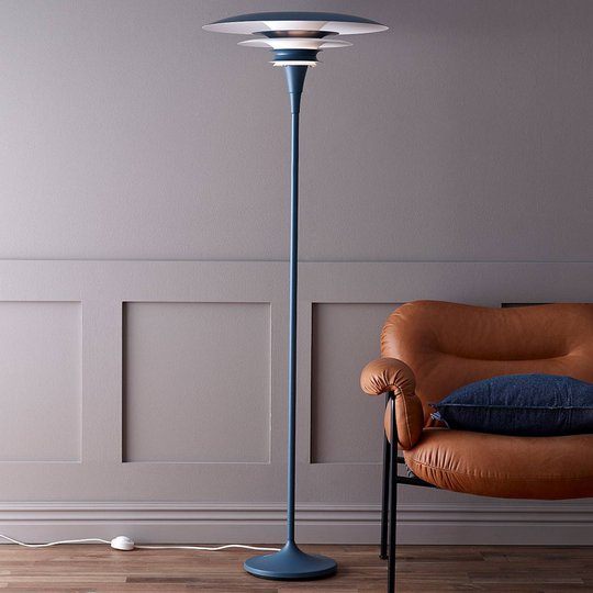 Golvlampa Diablo, puderblå