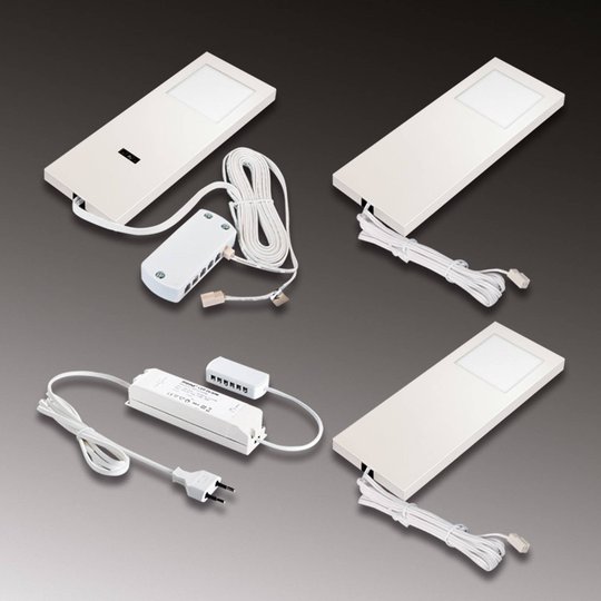 Bekväm bänklampa LED Slim-Pad F vit