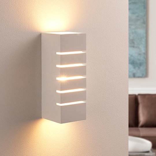 Gipsvägglampa Laslo med ränder, G9 LED