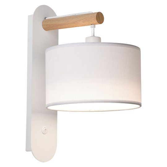 Vägglampa Romeo med textilskärm, vit