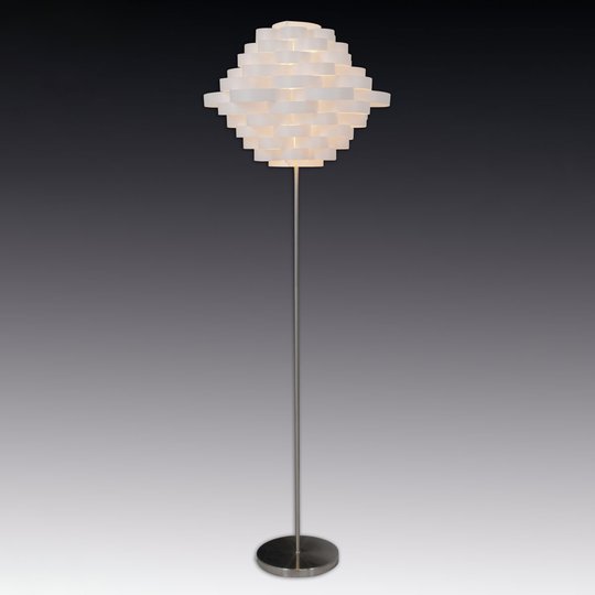 Golvlampa White med skärm av runda skivor