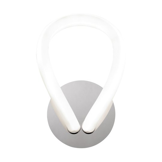 LED-vägglampa Knot Line, krom-vit