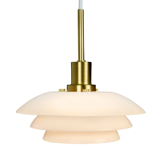 Dyberg Larsen DL20 pendellampa glasskärm, mässing