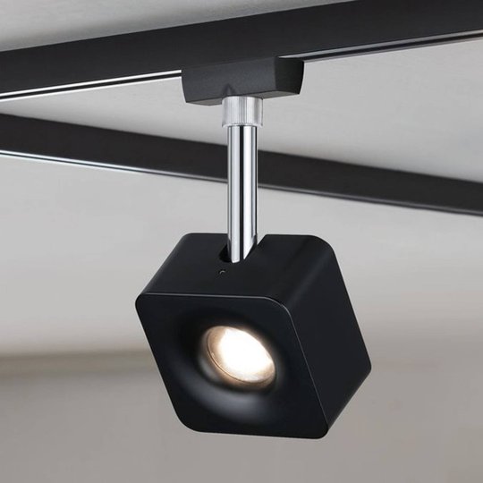 Paulmann URail Spot Cube svart dimbar 4 000 K
