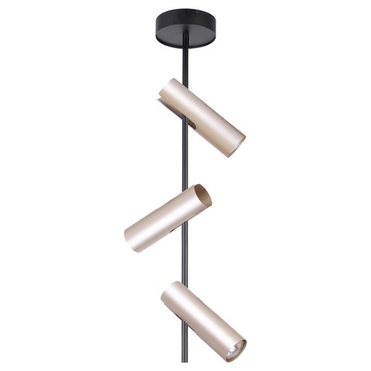 Takspot Leda 3, 3 lampor, svart-guld