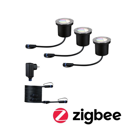 Paulmann Plug & Shine inbyggnad ZigBee RGBW 3-pack