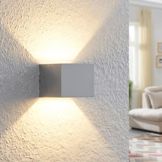 Arcchio Antonin LED-vägglampa, aluminium blank