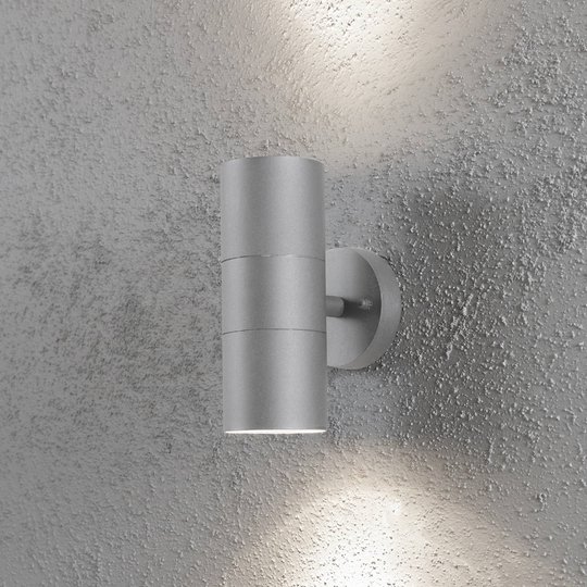 Utomhusvägglampa NEW MODENA, 2 ljuskällor, grå