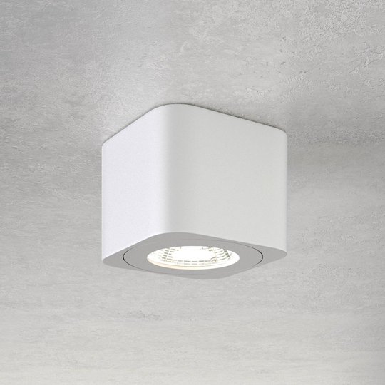 Kantig LED-downlight Palmi i vitt
