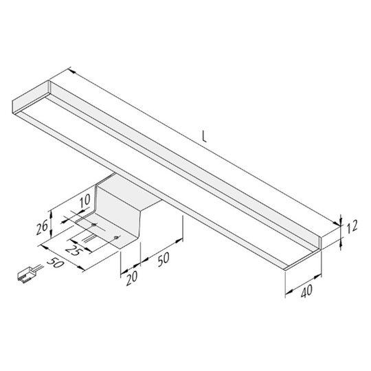 LED-möbellampa Lugano 4 000 K, 90 cm