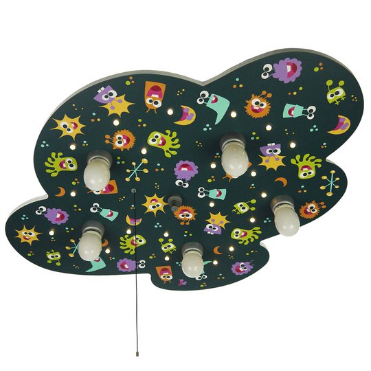 Taklampa Aliens med LED-lampor och Alexa-modul