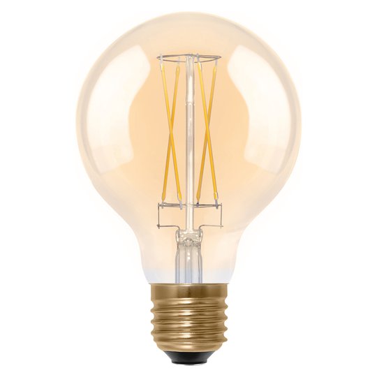 SEGULA LED-globlampa E27 G80 6W 2 000 K guld