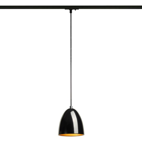 Svart-gyllene taklampa Para Cone för 1-fas-skena
