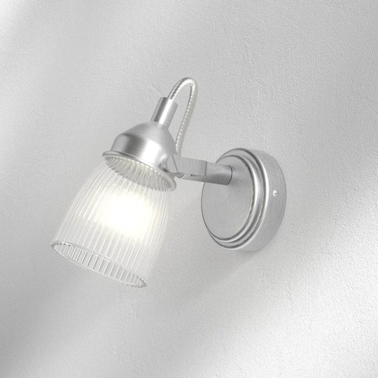 Lada - räfflad vägglampa för badrummet, stål